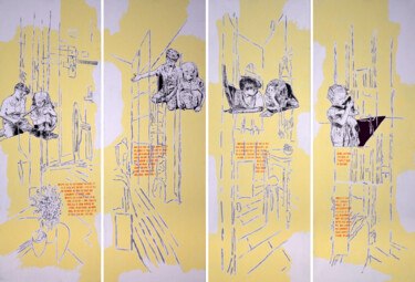 绘画 标题为“Jeux Interdits” 由Marie-France Arlaud, 原创艺术品, 丙烯 安装在木质担架架上
