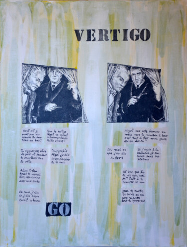 제목이 "Vertigo ( vertige )"인 미술작품 Marie-France Arlaud로, 원작, 아크릴 나무 들것 프레임에 장착됨