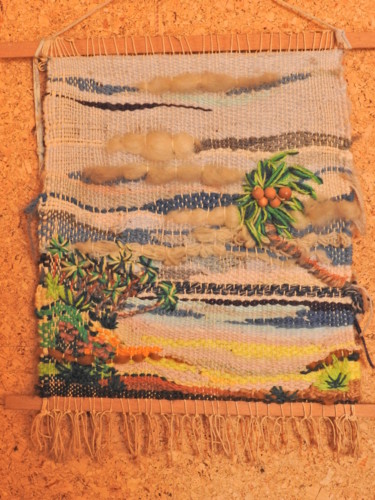 Textile Art με τίτλο "Souvenirs polynésie…" από Marie-France Berthelé, Αυθεντικά έργα τέχνης, Ταπισερί