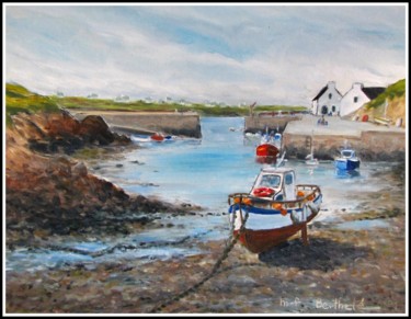 Painting titled "Le port d'Ouessant" by Marie-France Berthelé, Original Artwork, Oil