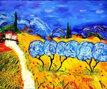 Painting titled "PETITE PROVENCE AUX…" by Marie-France Busset, Original Artwork
