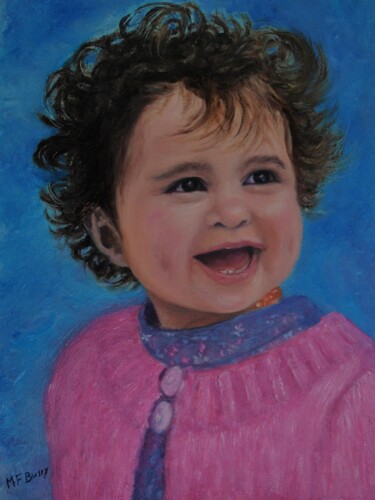 Peinture intitulée "portrait d'Emma 2010" par Marie France Bussy (COLIBRI), Œuvre d'art originale, Huile