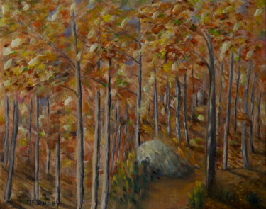 Peinture intitulée "les arbres chuchote…" par Marie France Bussy (COLIBRI), Œuvre d'art originale, Huile