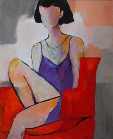 Painting titled "Thalie" by Marie-France Capron (CAPMA), Original Artwork, Acrylic