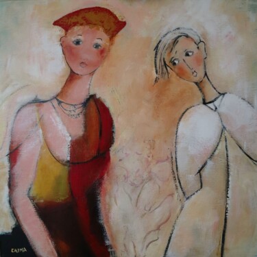 Painting titled "Quoi ?" by Marie-France Capron (CAPMA), Original Artwork, Acrylic