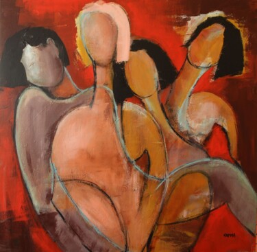 Painting titled "Conciliabule" by Marie-France Capron (CAPMA), Original Artwork, Acrylic