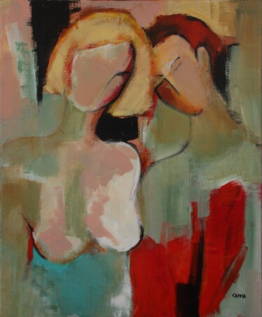 Painting titled "Intimité" by Marie-France Capron (CAPMA), Original Artwork, Acrylic