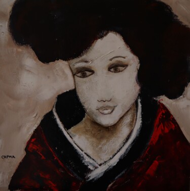 Malerei mit dem Titel "Kim" von Marie-France Capron (CAPMA), Original-Kunstwerk, Acryl