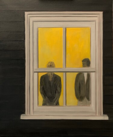 Peinture intitulée "La fenêtre" par Marie France Garrigues, Œuvre d'art originale, Huile Monté sur Châssis en bois