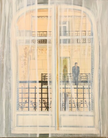 Картина под названием "On the other side" - Marie France Garrigues, Подлинное произведение искусства, Масло Установлен на Де…
