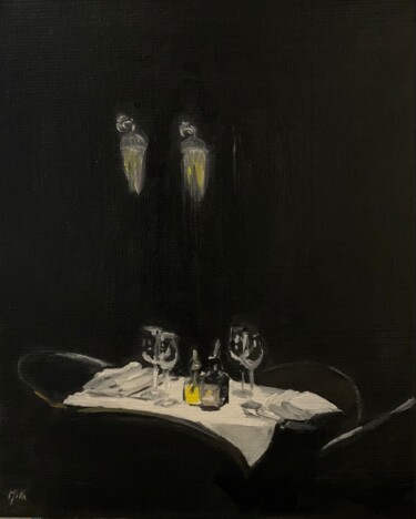 Картина под названием "Deux" - Marie France Garrigues, Подлинное произведение искусства, Масло Установлен на Деревянная рама…
