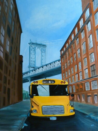 Pintura titulada "Street View 21 Vend…" por Marie France Garrigues, Obra de arte original, Oleo Montado en Bastidor de camil…