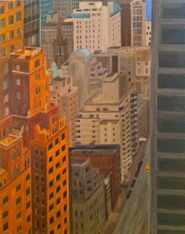 Peinture intitulée "Manhattan Vendue" par Marie France Garrigues, Œuvre d'art originale, Huile
