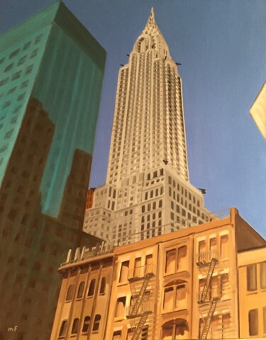 Painting titled "The Chrysler Buildi…" by Marie France Garrigues, Original Artwork, Oil