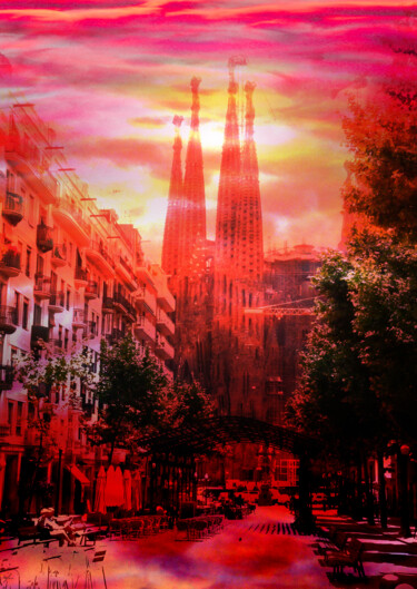 Arte digitale intitolato "Sagrada familia" da Marie-France Munoz, Opera d'arte originale, Lavoro digitale 2D