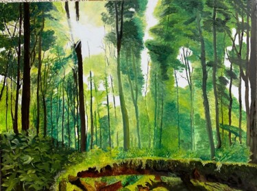 Peinture intitulée "protegeons notre na…" par Marie France Saunard (Rêves et couleurs), Œuvre d'art originale, Huile Monté s…
