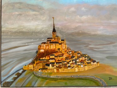 Картина под названием "le mont saint michel" - Marie France Saunard (Rêves et couleurs), Подлинное произведение искусства, А…