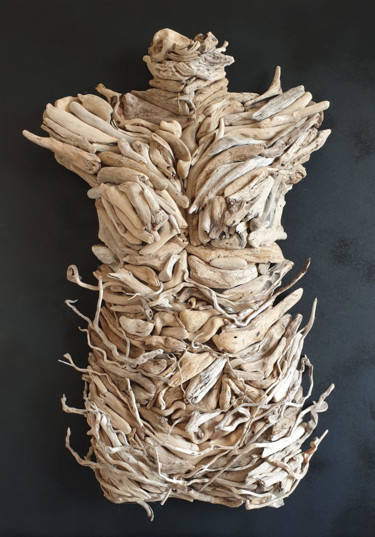 Sculpture titled "Thetys" by Marie France Vidal, Original Artwork, Wood