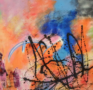 Painting titled "DIPTYQUE Orange peu…" by Marie-Françoise Gallone, Original Artwork, Acrylic