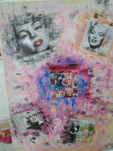 Painting titled "Marylin" by Marie-Françoise Gallone, Original Artwork, Acrylic Mounted on Wood Stretcher frame