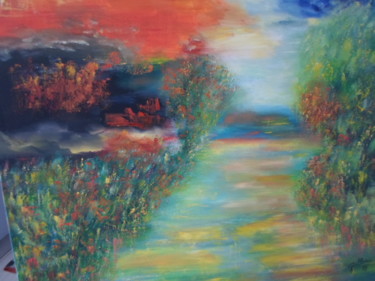 Schilderij getiteld "Le RUISSEAU" door Marie-Françoise Gallone, Origineel Kunstwerk, Acryl