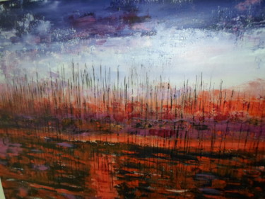 Malerei mit dem Titel "le grand port rouge" von Marie-Françoise Gallone, Original-Kunstwerk, Acryl Auf Keilrahmen aus Holz m…