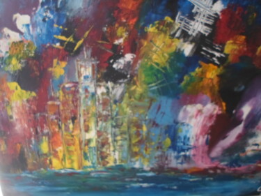 Painting titled "Tempête" by Marie-Françoise Gallone, Original Artwork, Acrylic
