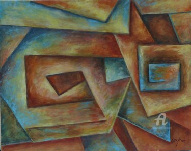 Painting titled "Labyrinthe" by Marie Kerjean, Original Artwork, Acrylic