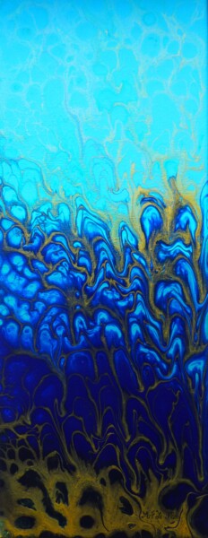 Peinture intitulée "Vitrail bleu" par Marie-Françoise Le Néen, Œuvre d'art originale, Acrylique