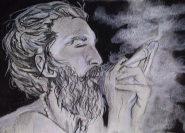 Рисунок под названием "Hindous 2" - Marie G, Подлинное произведение искусства, Древесный уголь