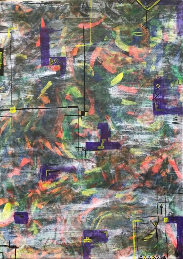 Картина под названием "simple" - Marie Gri, Подлинное произведение искусства, Акрил Установлен на Деревянная рама для носилок