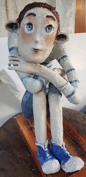 Sculpture intitulée "pierro" par Marie Helene Roger, Œuvre d'art originale, Fil de fer