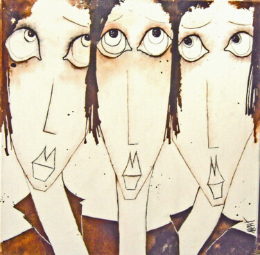 Painting titled "LES TRIPLETTES" by Marie Henriot, Original Artwork, Acrylic