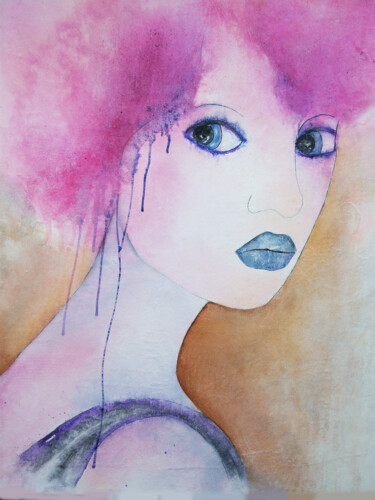 Painting titled "BARBARA" by Marie Henriot, Original Artwork, Acrylic