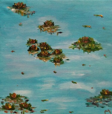 Peinture intitulée "vers le ciel de mar…" par Marie Caffaro, Œuvre d'art originale, Huile