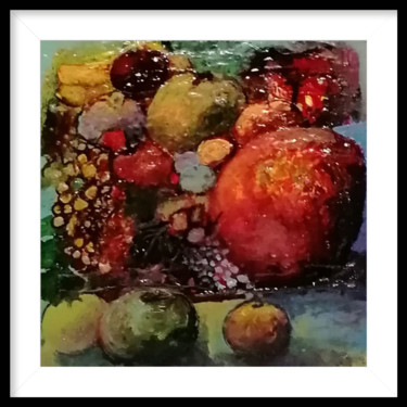 Peinture intitulée "fruits" par Marie-Jeanne Escalle - Amiot, Œuvre d'art originale, Encre