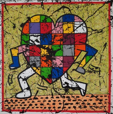 Pintura titulada "eclectic Haring" por Marie Jeanne Van De Velde, Obra de arte original, Acrílico