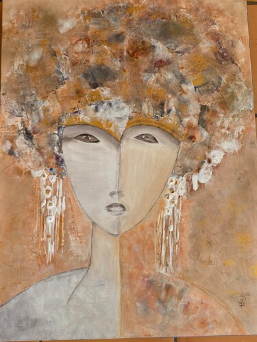 Painting titled "ISIS" by Marie Josée Maronne Cerutti (MJO), Original Artwork, Acrylic Mounted on Wood Stretcher frame