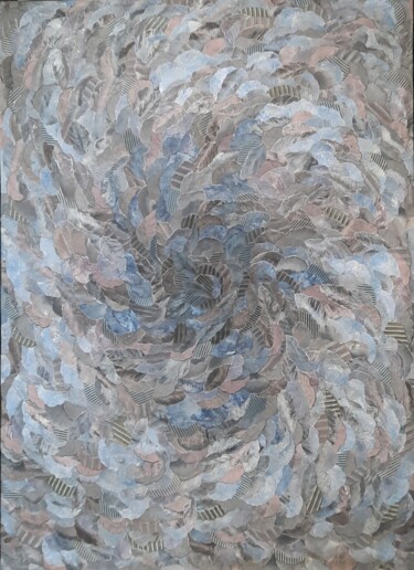 Painting titled "air clair-obscur 19" by Marie-Joëlle Cherqui, Original Artwork, Acrylic Mounted on Wood Stretcher frame