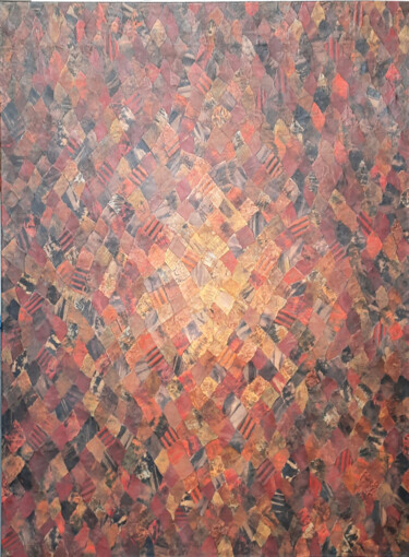 Peinture intitulée "Feu 2 obscur-clair" par Marie-Joëlle Cherqui, Œuvre d'art originale, Acrylique Monté sur Châssis en bois