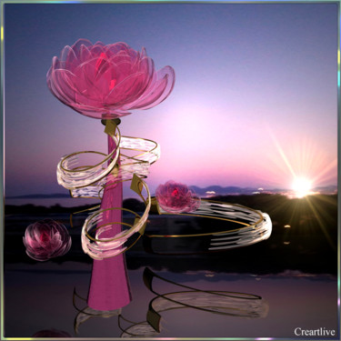Arts numériques intitulée "fleur-d-amour.jpg" par Creartlive, Œuvre d'art originale, Modélisation 3D