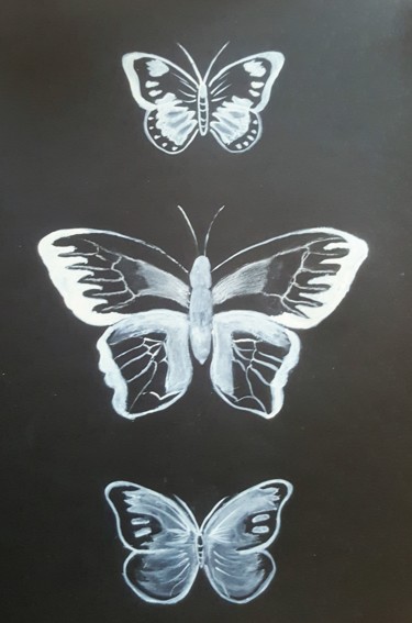Peinture intitulée "Papillons" par Marie-José Longuet, Œuvre d'art originale, Aquarelle