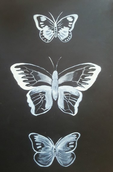 Papillons Peinture intitulée "Papillons" par Marie-José Longuet, Œuvre d'art originale, Aquarelle