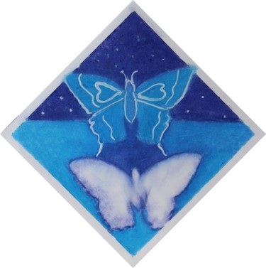 "Les papillons" başlıklı Tablo Marie-José Longuet tarafından, Orijinal sanat, Pastel