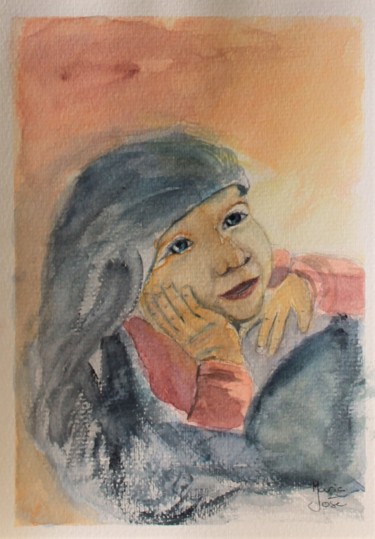 Je t'aime Maman ! Peinture intitulée "Je t'aime Maman !" par Marie-José Longuet, Œuvre d'art originale, Aquarelle