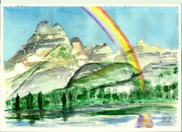 绘画 标题为“Arc-en-ciel” 由Marie-José Longuet, 原创艺术品, 水彩