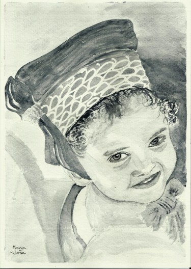 Peinture intitulée "Petite Princesse" par Marie-José Longuet, Œuvre d'art originale, Aquarelle