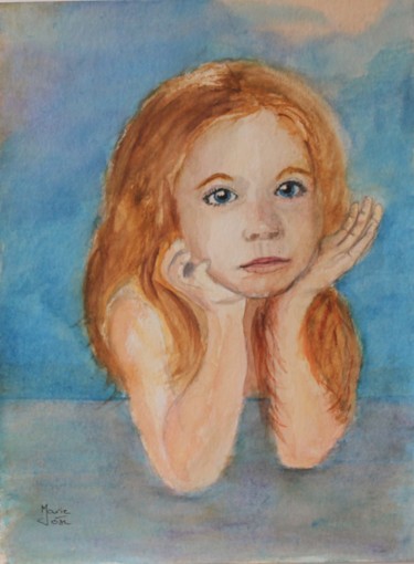 Peinture intitulée "L'attente" par Marie-José Longuet, Œuvre d'art originale, Aquarelle