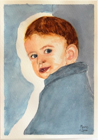 Peinture intitulée "Petit Bonhomme" par Marie-José Longuet, Œuvre d'art originale, Aquarelle