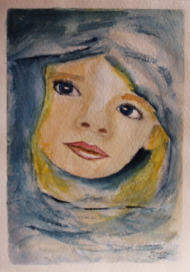 Peinture intitulée "Emmitouflée" par Marie-José Longuet, Œuvre d'art originale, Aquarelle